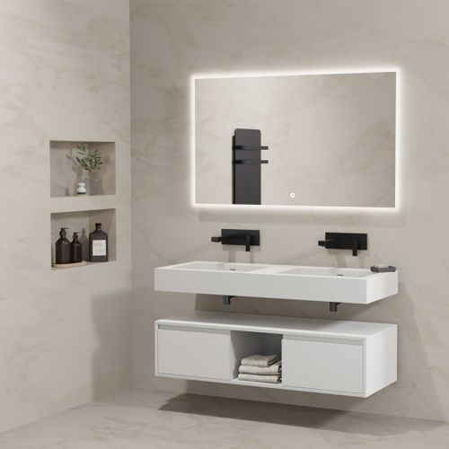 Meuble élégant de salle de bain ROMANZA_1200 Blanc