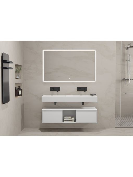 Meuble design de salle de bain ROMANZA_1200 Blanc