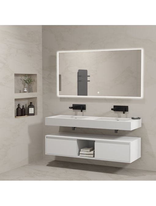 Meuble design de salle de bain ROMANZA_1400 Blanc