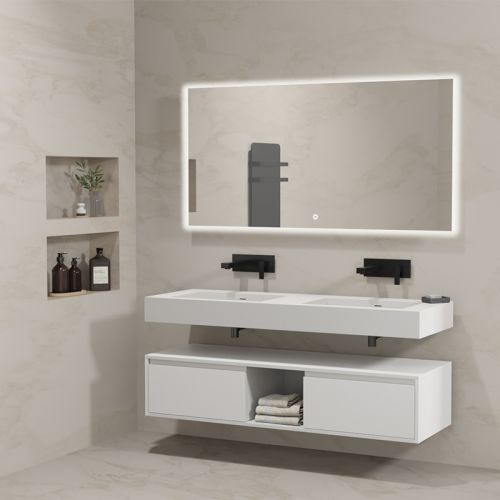 Meuble design de salle de bain ROMANZA_1400 Blanc