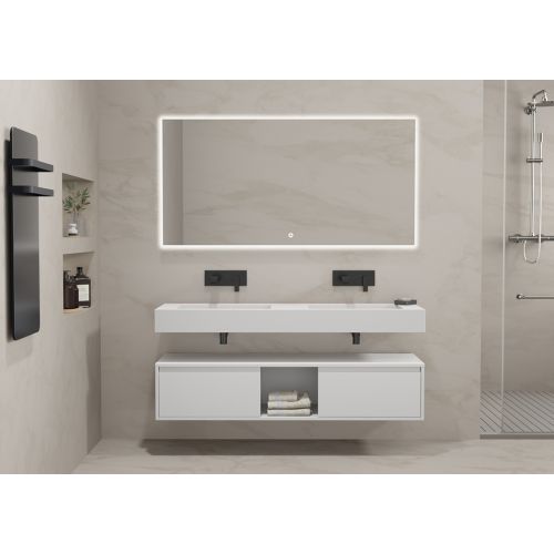 Meuble design de salle de bain ROMANZA_1400 Blanc