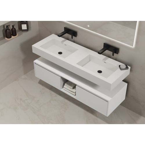 Meuble design de salle de bain ROMANZA_1400 Blanc