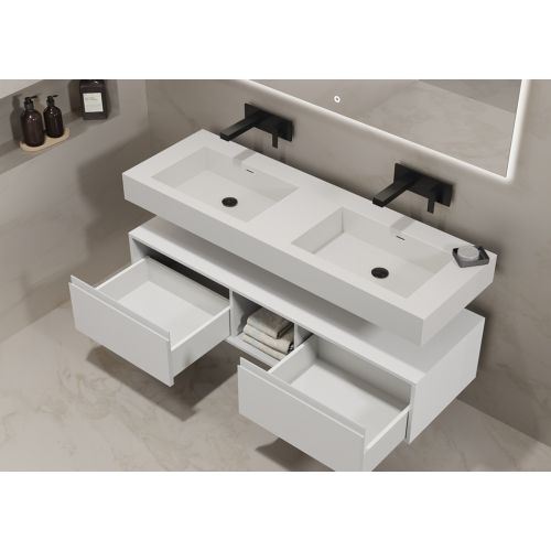 Meuble design de salle de bain ROMANZA_1400 Blanc