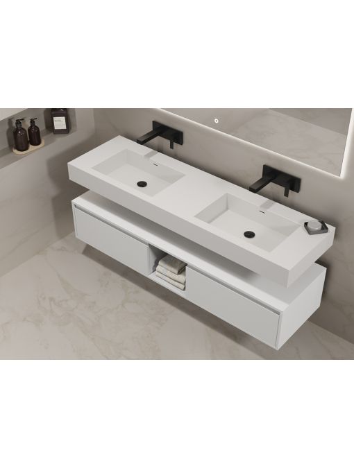 Meuble double vasque ROMANZA_1600 Blanc