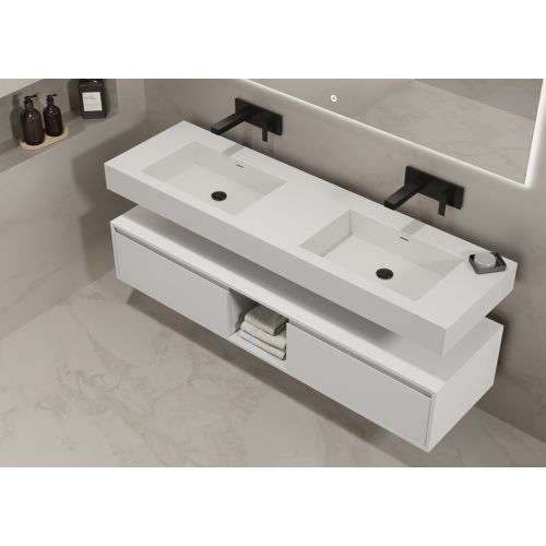 Meuble Design de salle de bain ROMANZA_1600 Blanc