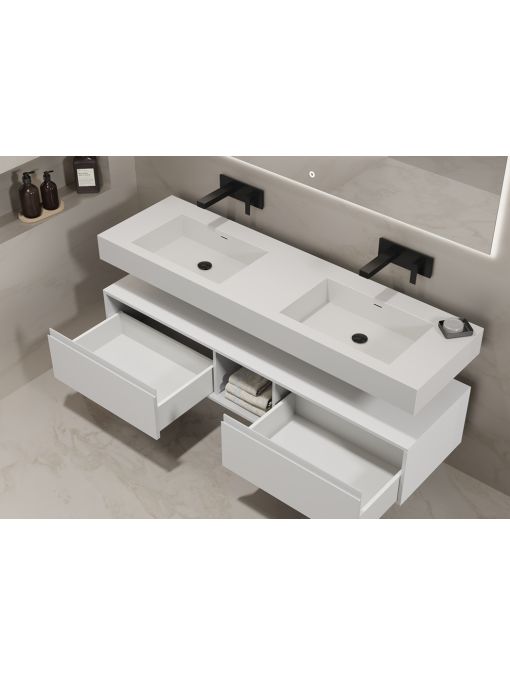 Rangements Meuble de salle de bain ROMANZA_1600 Blanc