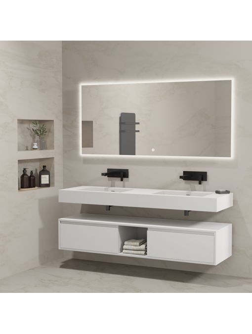 Meuble Design de salle de bain ROMANZA_1600 Blanc