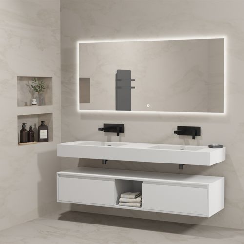 Meuble Design de salle de bain ROMANZA_1600 Blanc