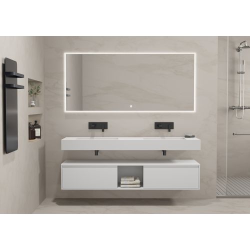 Meuble Design de salle de bain ROMANZA_1600 Blanc