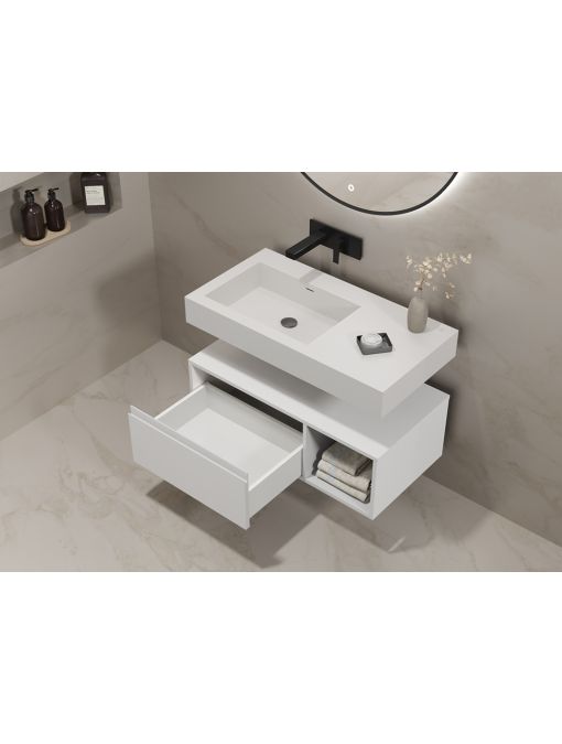 Rangements Meuble de salle de bain ROMANZA_900 Blanc