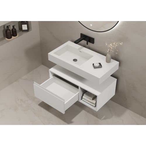 Meuble de salle de bain ROMANZA_900 Blanc