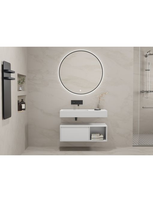 Meuble design de salle de bain ROMANZA_900 Blanc