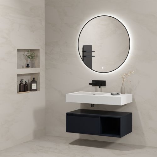 Meuble de salle de bain ROMANZA_900 Noir