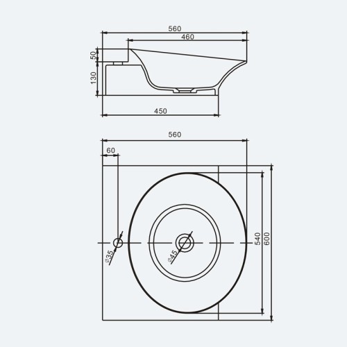 Vasque ronde et support mural avec porte-serviette SDWD3870-1