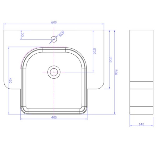 Plan vasque SDWD38185 design