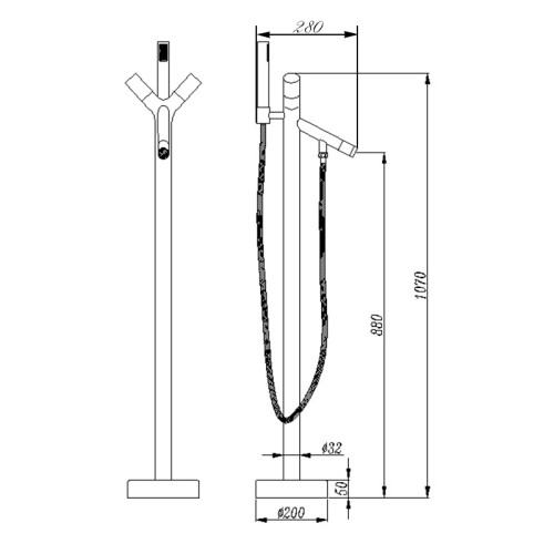 Robinet sur pied E104 design et original