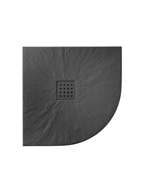 Receveur de douche texture ardoise PIZARRA 1/4 de rond Graphite