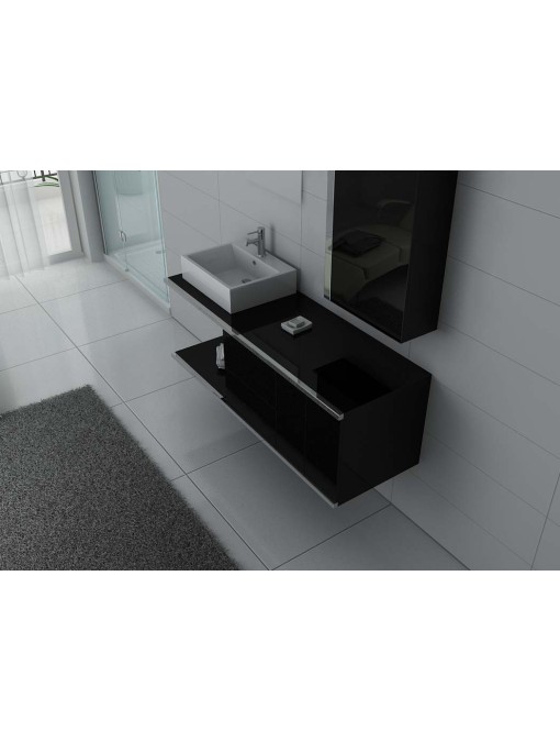 Meubles de salle de bain simple vasque DIS9450 Noir