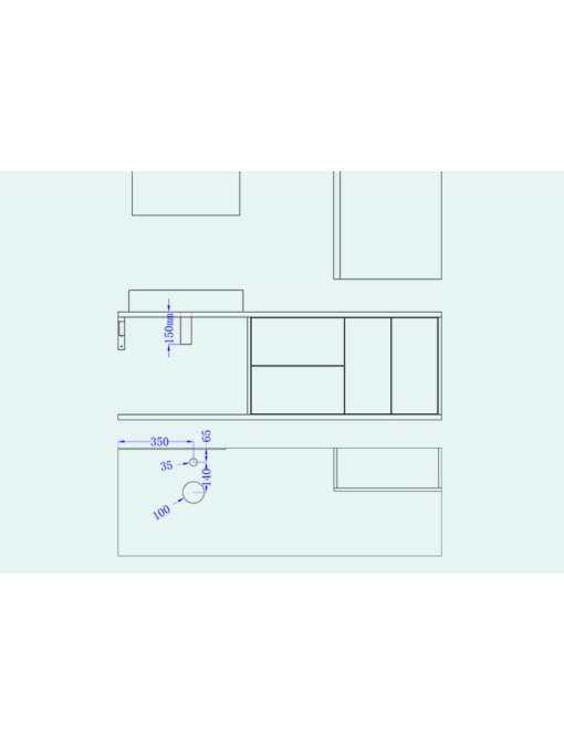 Plan évacuations meuble salle de bain DIS9450 Noir