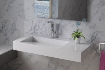 Une salle de bain élégante en marbre